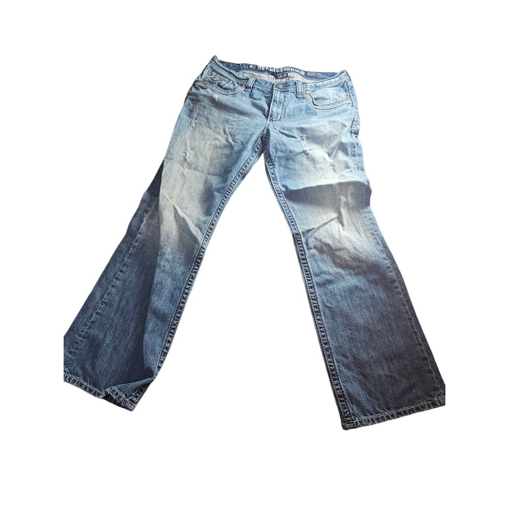 Affliction Men's Standard Series Jeans Size 38x32 Buckle Distressed Medium Wash